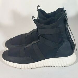 Smeet black leather & elastic sock Daisychain sneakers, EU40/US7.5, EUC